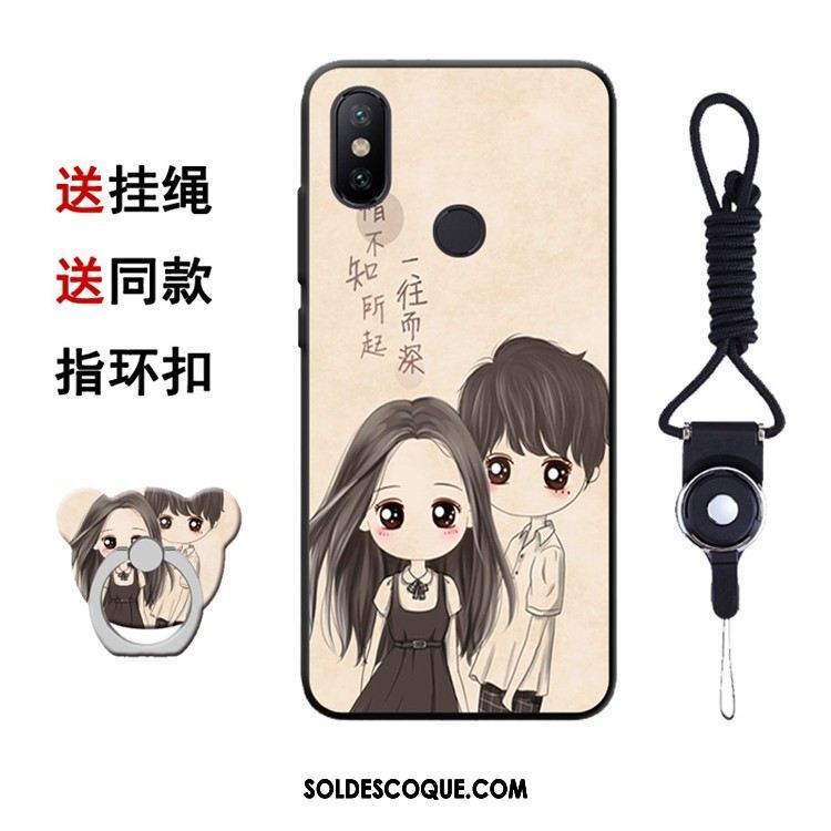 Coque Xiaomi Mi A2 Téléphone Portable Amoureux Fluide Doux Bleu Protection Pas Cher