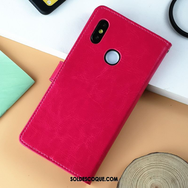 Coque Xiaomi Mi A2 Téléphone Portable Tout Compris Rouge Étui En Cuir Personnalité Housse Pas Cher