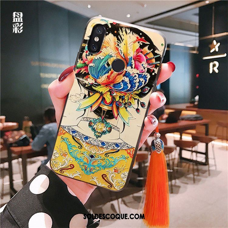 Coque Xiaomi Mi A2 À Franges Rouge Téléphone Portable Fluide Doux Tout Compris Housse Pas Cher