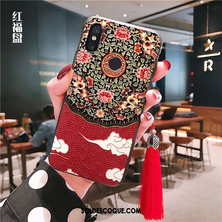 Coque Xiaomi Mi A2 À Franges Rouge Téléphone Portable Fluide Doux Tout Compris Housse Pas Cher