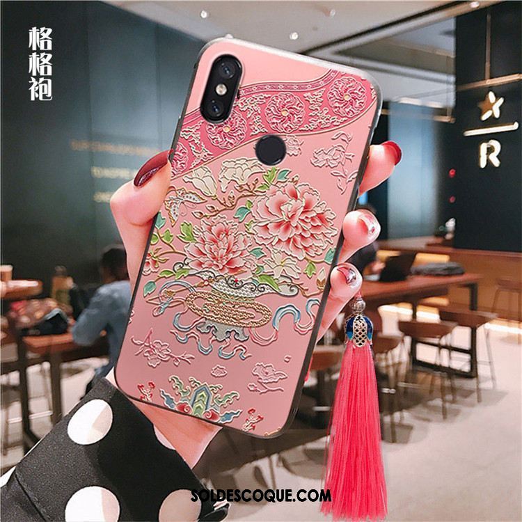 Coque Xiaomi Mi A2 À Franges Rouge Téléphone Portable Fluide Doux Tout Compris Housse Pas Cher