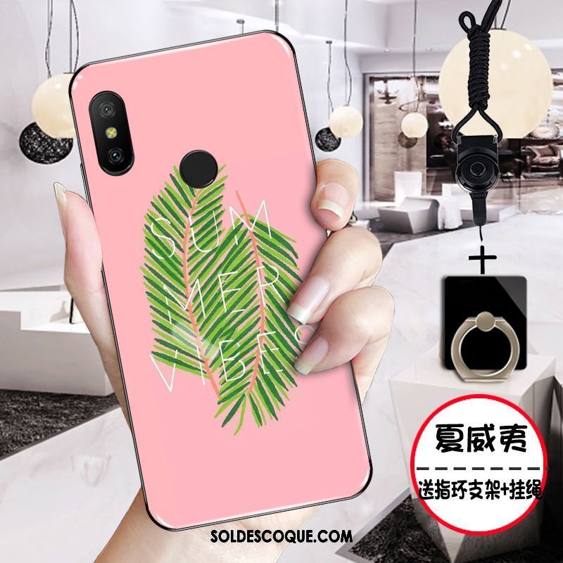 Coque Xiaomi Mi A2 Étui Rose Noir Charmant Tout Compris En Vente