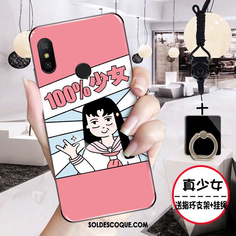 Coque Xiaomi Mi A2 Étui Rose Noir Charmant Tout Compris En Vente