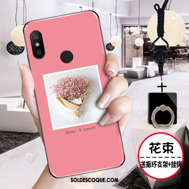 Coque Xiaomi Mi A2 Étui Rose Noir Charmant Tout Compris En Vente