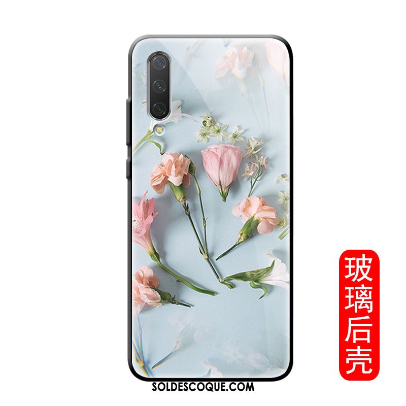 Coque Xiaomi Mi A3 Marque De Tendance Verre Téléphone Portable Créatif Floral Housse Soldes