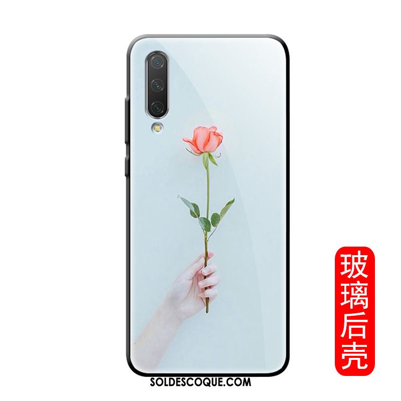 Coque Xiaomi Mi A3 Marque De Tendance Verre Téléphone Portable Créatif Floral Housse Soldes