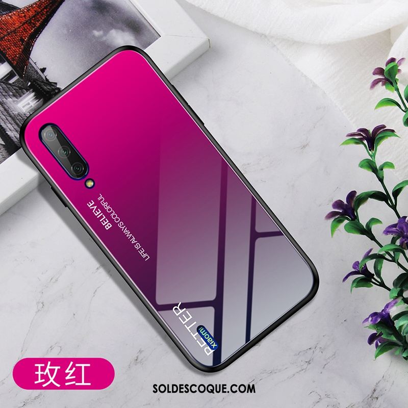 Coque Xiaomi Mi A3 Petit Dégradé Téléphone Portable Rouge Simple Pas Cher