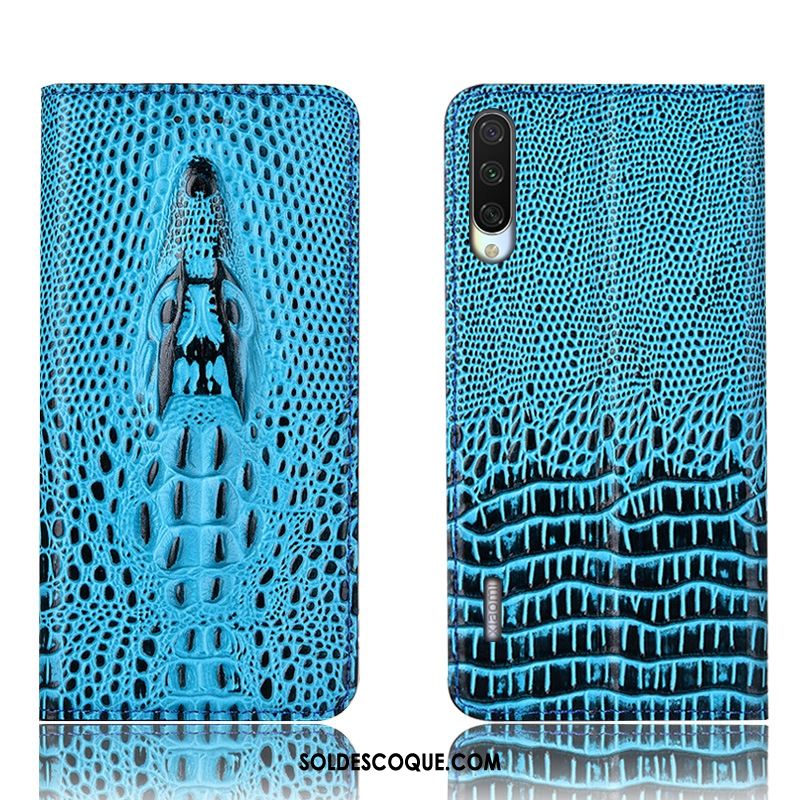 Coque Xiaomi Mi A3 Petit Protection Cuir Véritable Étui Jaune Pas Cher