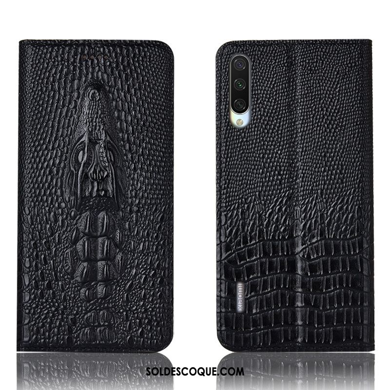 Coque Xiaomi Mi A3 Petit Protection Cuir Véritable Étui Jaune Pas Cher