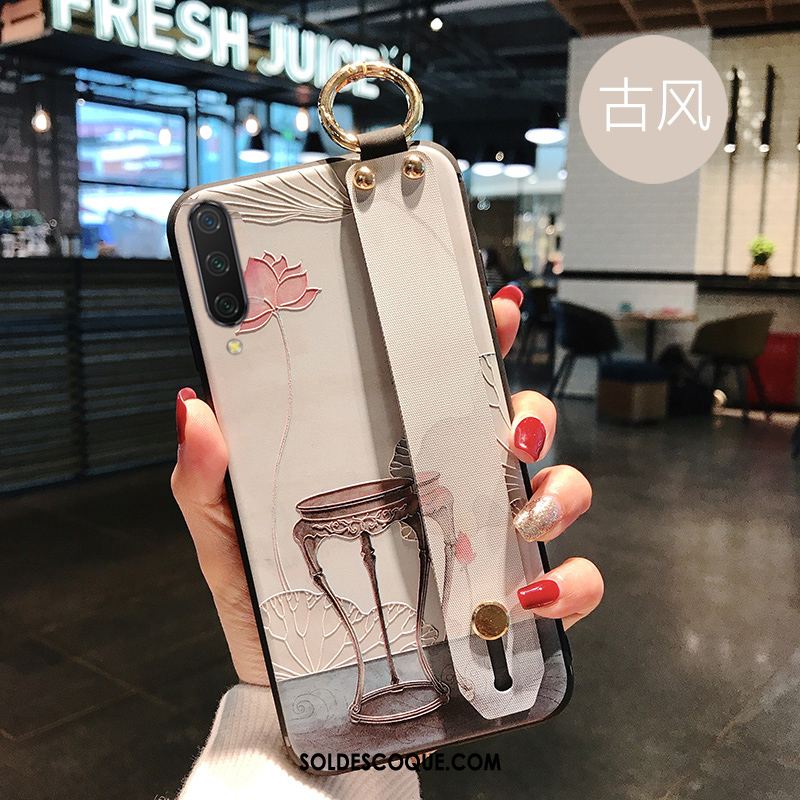 Coque Xiaomi Mi A3 Style Chinois Art Ornements Suspendus Délavé En Daim Silicone En Ligne