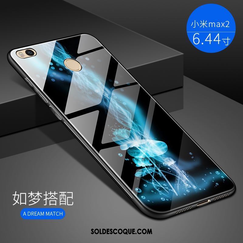 Coque Xiaomi Mi Max 2 Bleu Téléphone Portable Verre Difficile Tout Compris Pas Cher