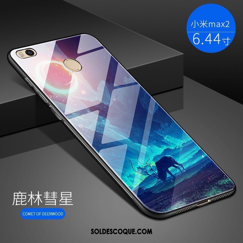 Coque Xiaomi Mi Max 2 Bleu Téléphone Portable Verre Difficile Tout Compris Pas Cher