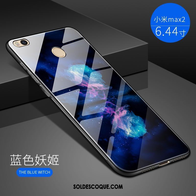 Coque Xiaomi Mi Max 2 Bleu Téléphone Portable Verre Difficile Tout Compris Pas Cher