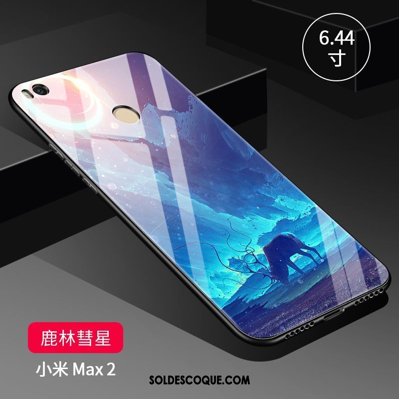 Coque Xiaomi Mi Max 2 Bleu Étui Protection Délavé En Daim Silicone Pas Cher