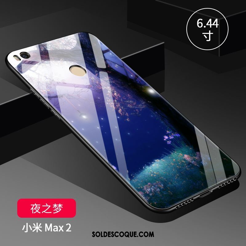 Coque Xiaomi Mi Max 2 Bleu Étui Protection Délavé En Daim Silicone Pas Cher