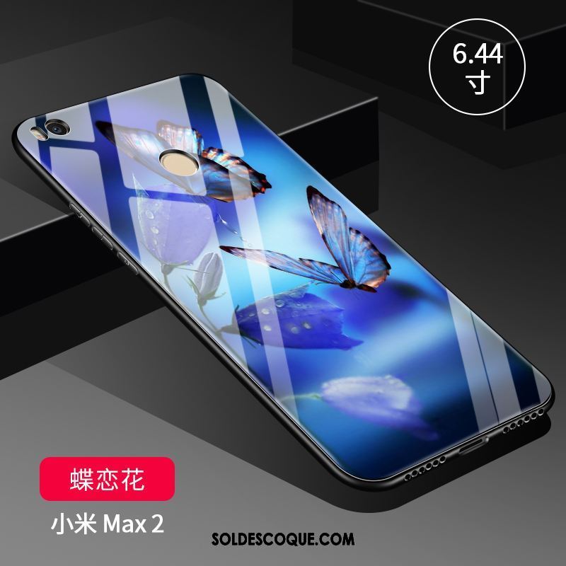 Coque Xiaomi Mi Max 2 Bleu Étui Protection Délavé En Daim Silicone Pas Cher