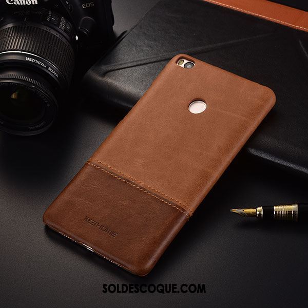 Coque Xiaomi Mi Max 2 Étui Cuir Véritable Très Mince Business Petit En Ligne