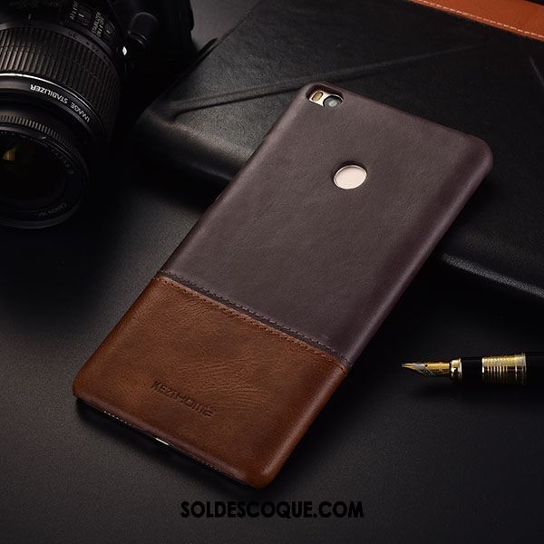 Coque Xiaomi Mi Max 2 Étui Cuir Véritable Très Mince Business Petit En Ligne