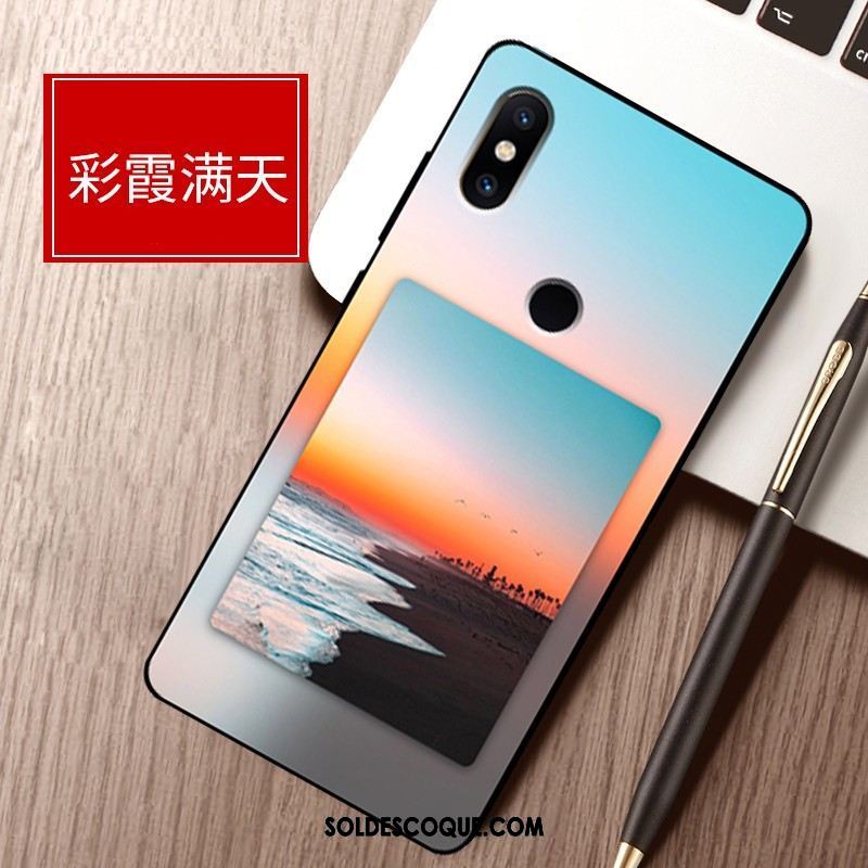 Coque Xiaomi Mi Max 3 Bleu Téléphone Portable Protection Étui Délavé En Daim Housse En Vente