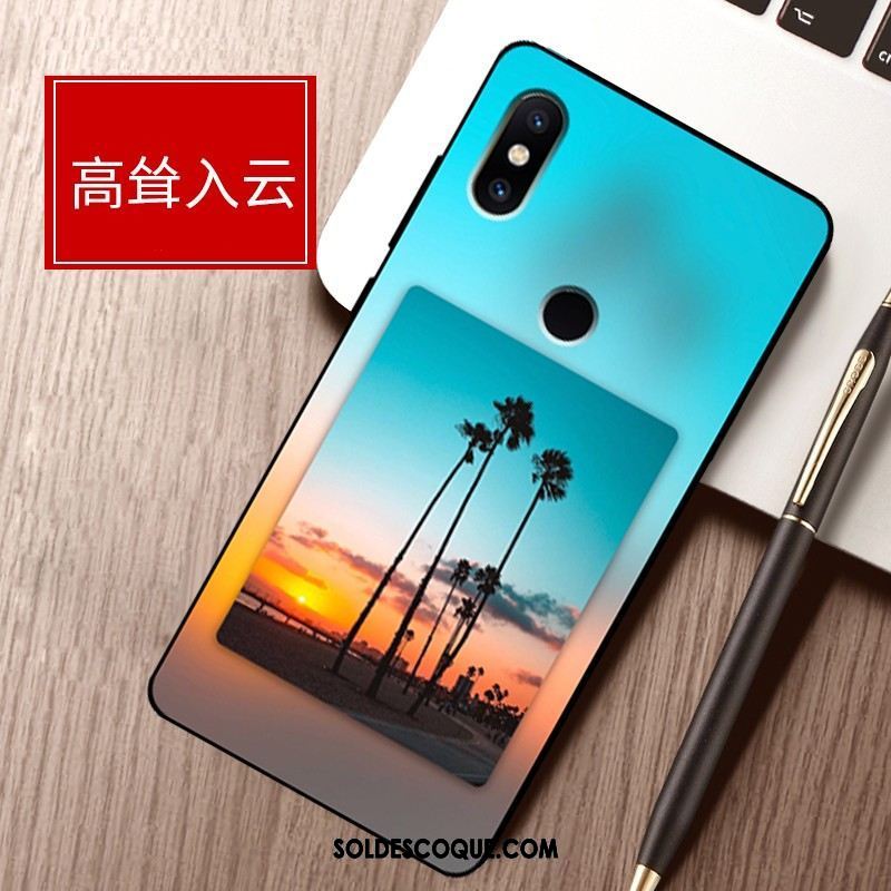 Coque Xiaomi Mi Max 3 Bleu Téléphone Portable Protection Étui Délavé En Daim Housse En Vente