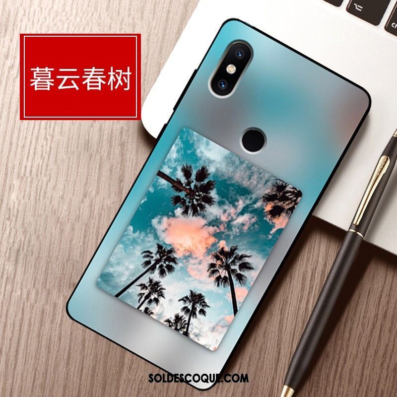 Coque Xiaomi Mi Max 3 Bleu Téléphone Portable Protection Étui Délavé En Daim Housse En Vente