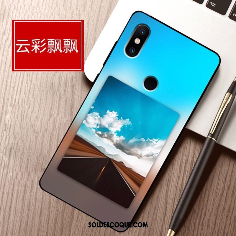 Coque Xiaomi Mi Max 3 Bleu Téléphone Portable Protection Étui Délavé En Daim Housse En Vente