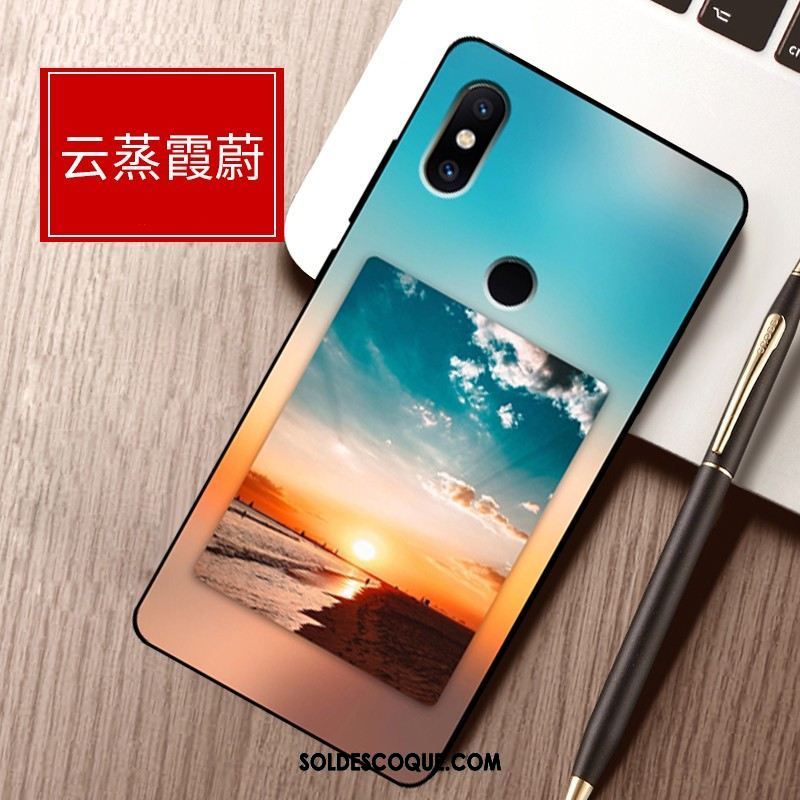 Coque Xiaomi Mi Max 3 Bleu Téléphone Portable Protection Étui Délavé En Daim Housse En Vente