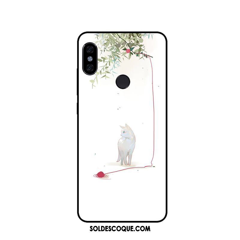 Coque Xiaomi Mi Max 3 Chat Fluide Doux Petit Rouge Blanc Pas Cher