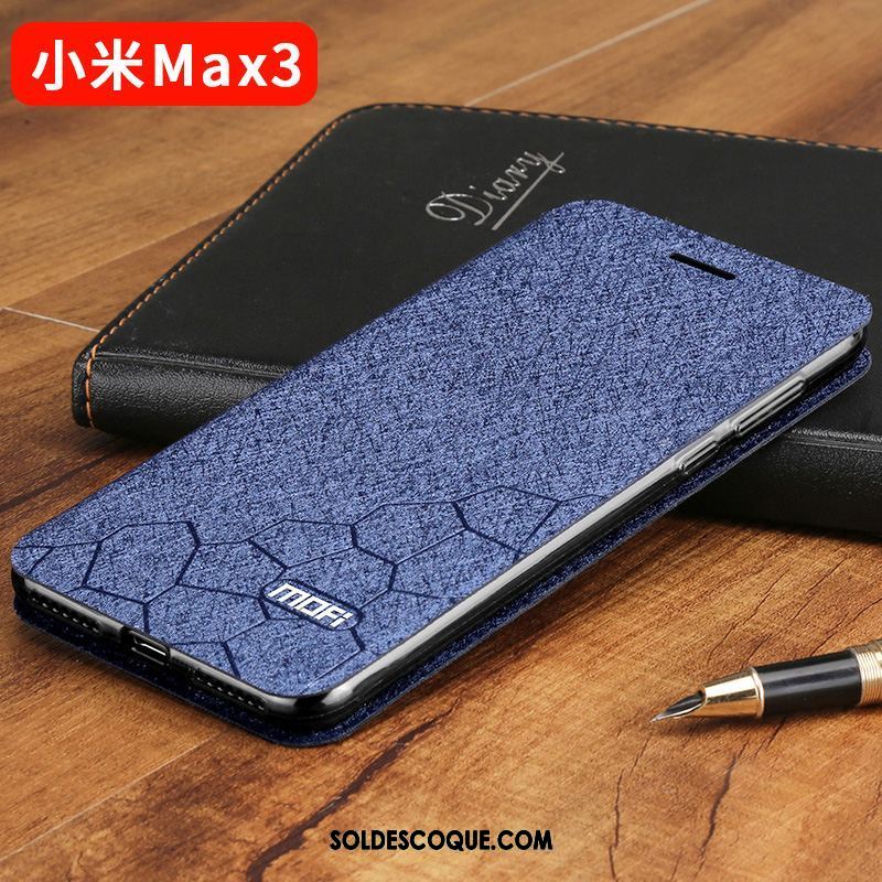 Coque Xiaomi Mi Max 3 Délavé En Daim Protection Marque De Tendance Couvercle Arrière Téléphone Portable Pas Cher