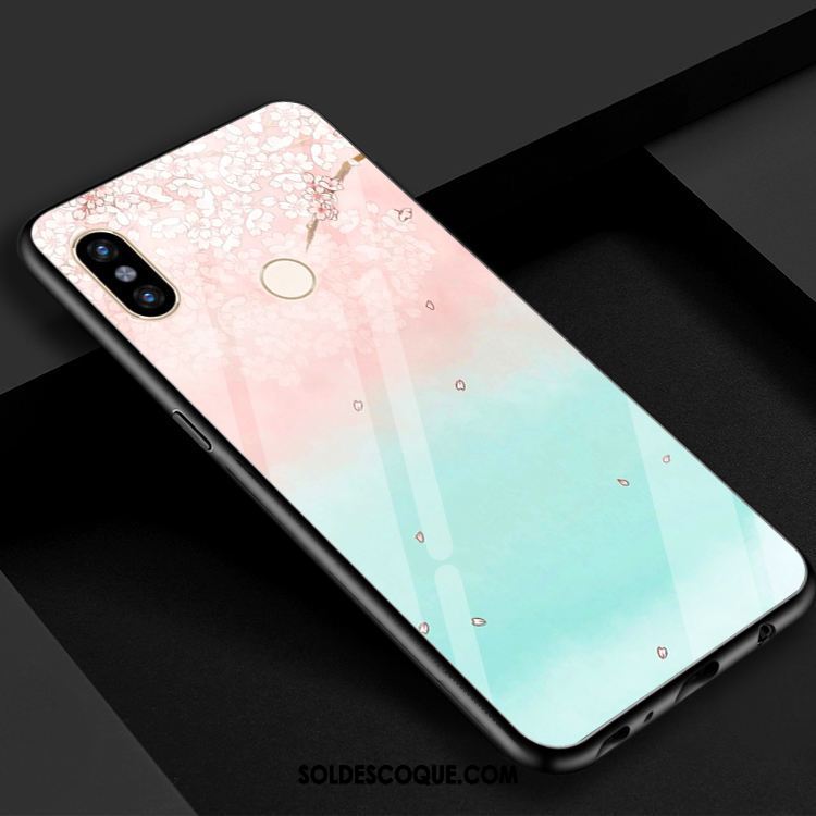 Coque Xiaomi Mi Max 3 Miroir Protection Verre Étui Rouge Pas Cher