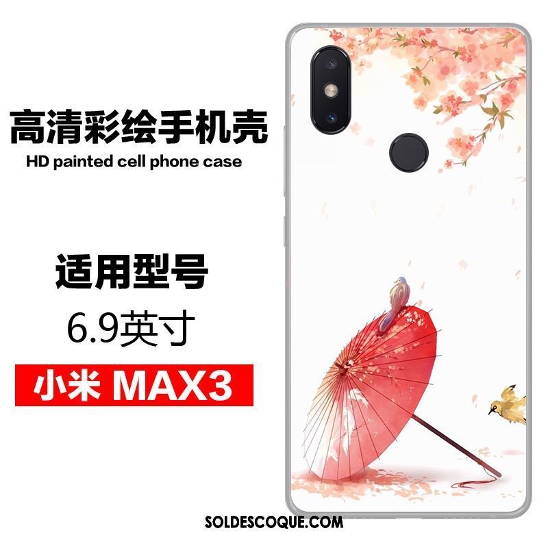 Coque Xiaomi Mi Max 3 Peinture Petit Téléphone Portable Bleu Fluide Doux Pas Cher