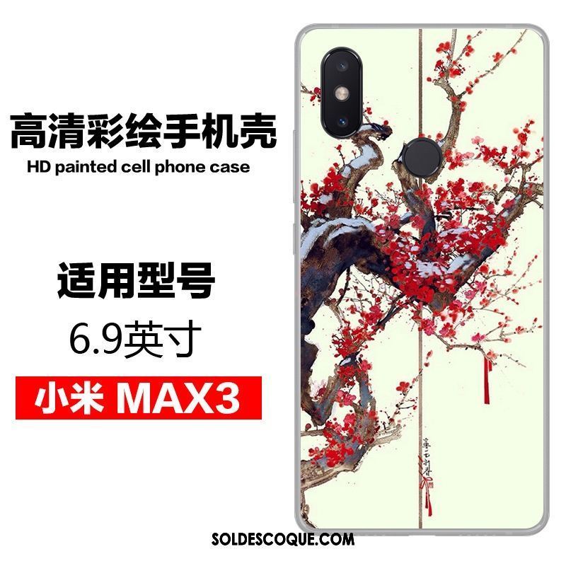 Coque Xiaomi Mi Max 3 Peinture Petit Téléphone Portable Bleu Fluide Doux Pas Cher