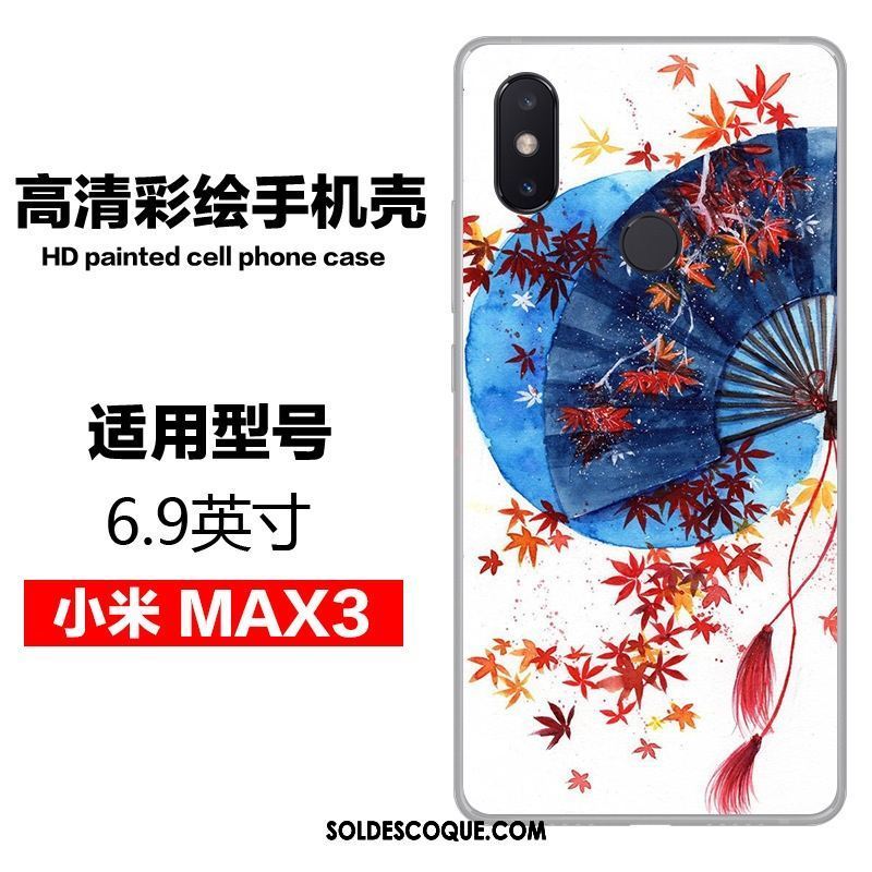 Coque Xiaomi Mi Max 3 Peinture Petit Téléphone Portable Bleu Fluide Doux Pas Cher