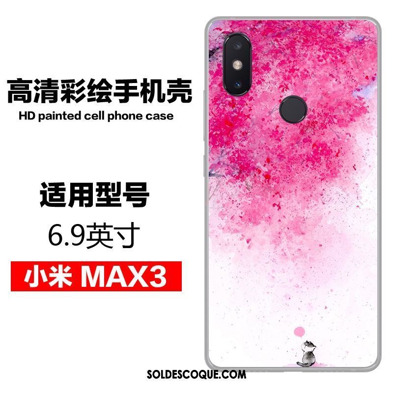 Coque Xiaomi Mi Max 3 Peinture Petit Téléphone Portable Bleu Fluide Doux Pas Cher