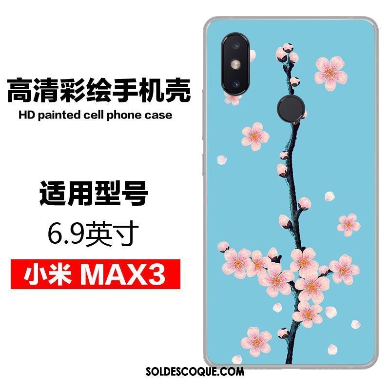 Coque Xiaomi Mi Max 3 Peinture Petit Téléphone Portable Bleu Fluide Doux Pas Cher