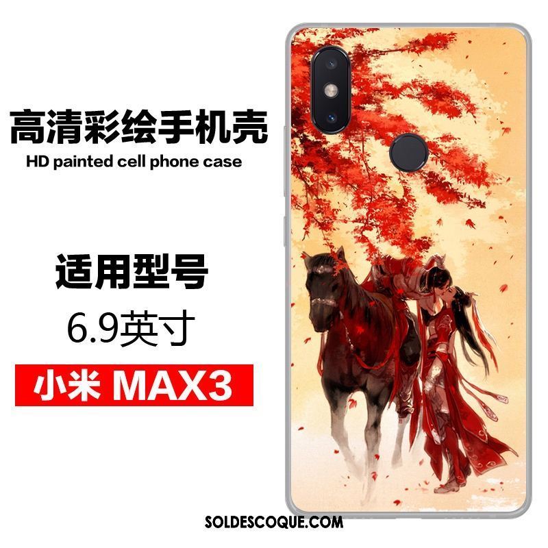 Coque Xiaomi Mi Max 3 Peinture Petit Téléphone Portable Bleu Fluide Doux Pas Cher