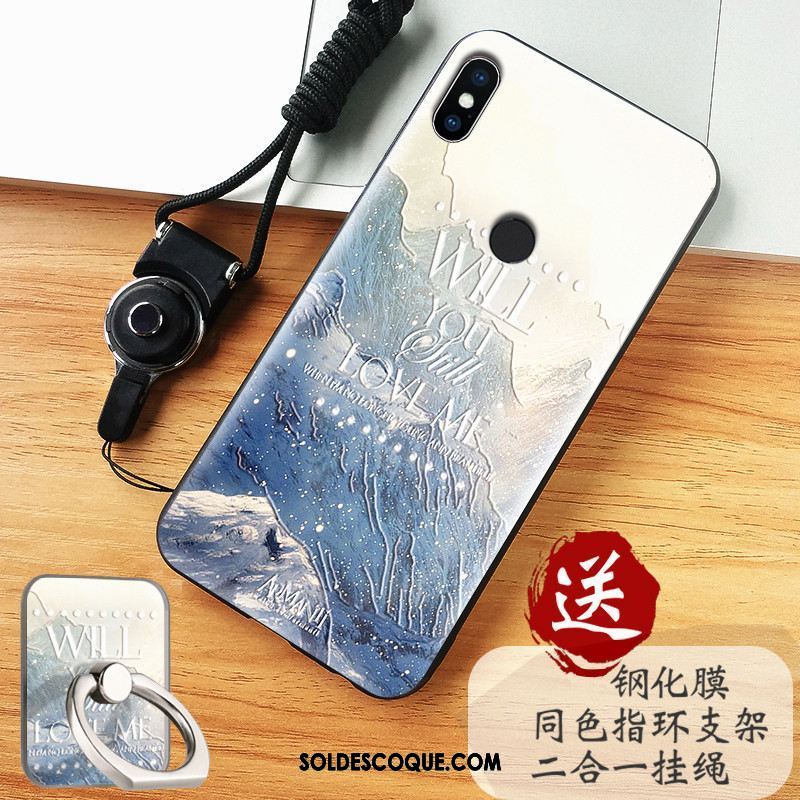 Coque Xiaomi Mi Max 3 Petit Bleu Personnalité Fluide Doux Silicone France