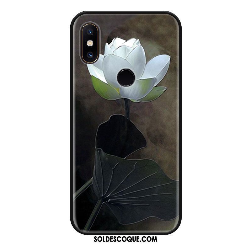 Coque Xiaomi Mi Max 3 Tendance Personnalité Élégant Blanc Fleur Soldes