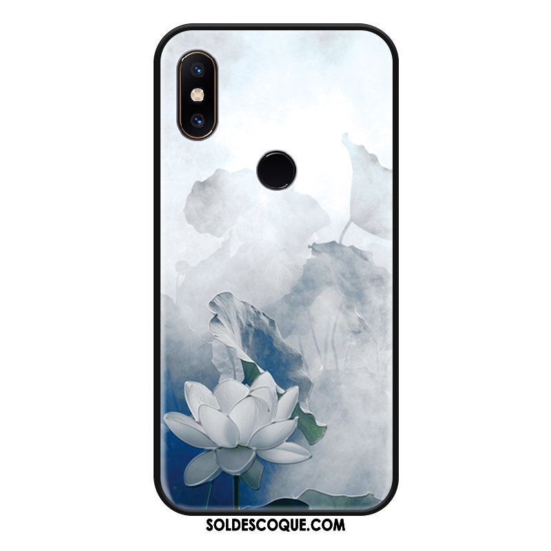 Coque Xiaomi Mi Max 3 Tendance Personnalité Élégant Blanc Fleur Soldes