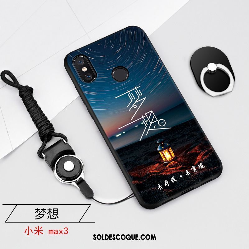 Coque Xiaomi Mi Max 3 Téléphone Portable Bordure Tendance Trois Défenses Petit Soldes