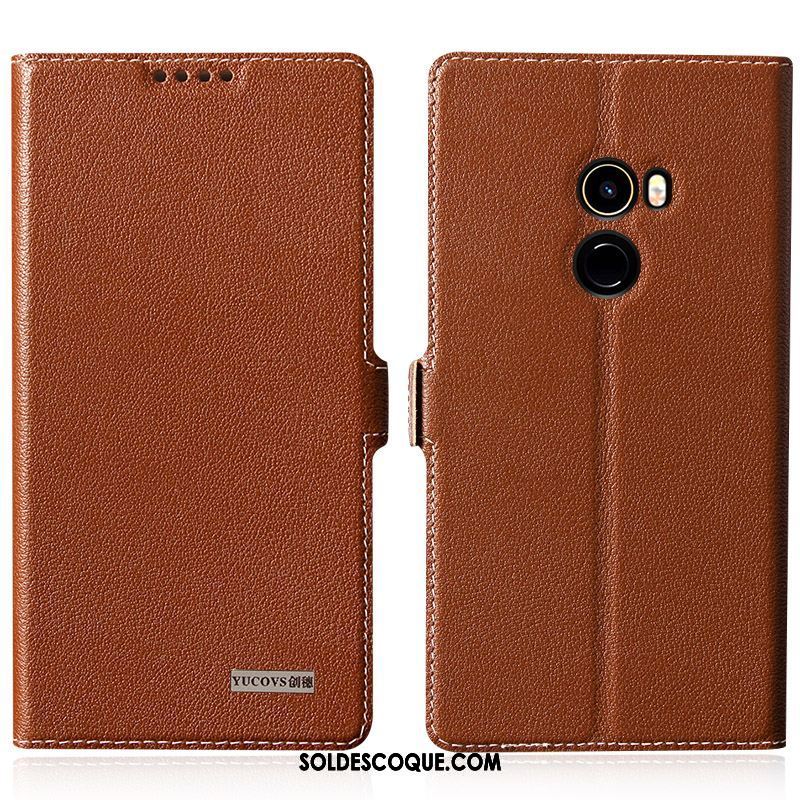 Coque Xiaomi Mi Mix 2 Cuir Véritable Rouge Téléphone Portable Étui En Cuir Incassable En Vente