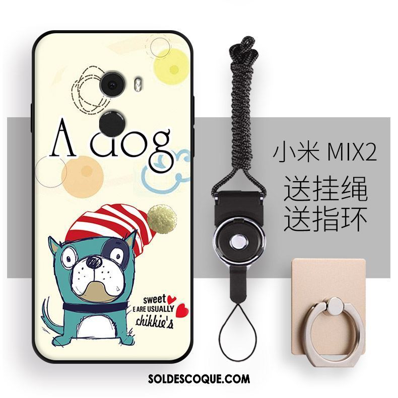 Coque Xiaomi Mi Mix 2 Jaune Téléphone Portable Anneau Petit Fluide Doux En Ligne