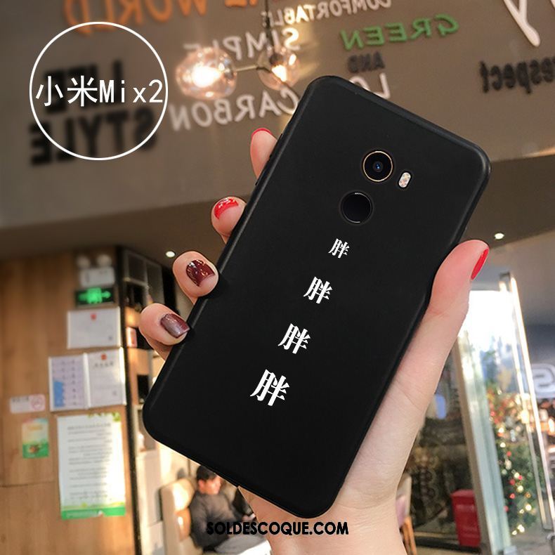 Coque Xiaomi Mi Mix 2 Noir Simple Téléphone Portable Personnalité Étui Soldes