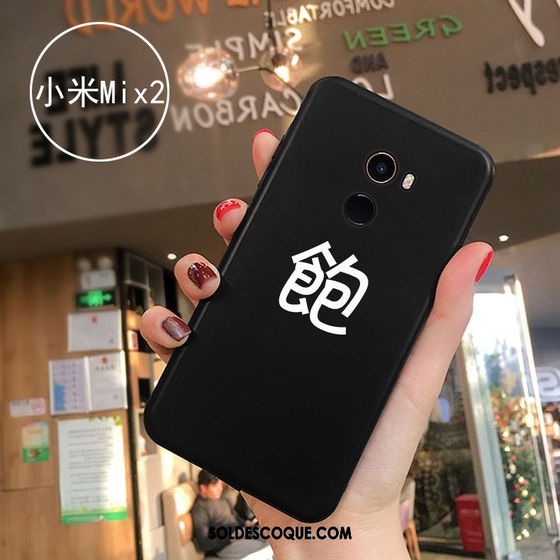 Coque Xiaomi Mi Mix 2 Noir Simple Téléphone Portable Personnalité Étui Soldes