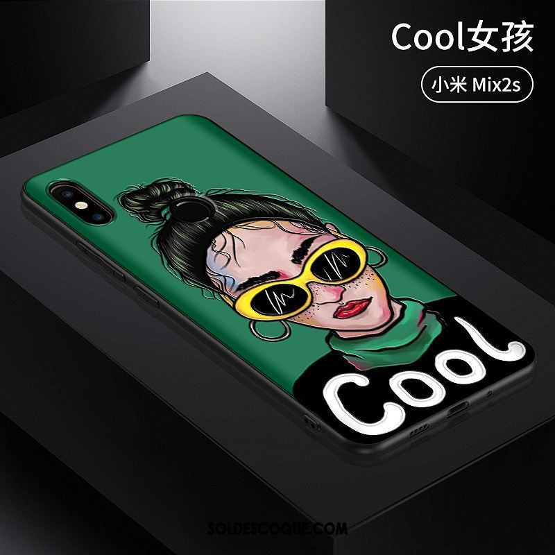 Coque Xiaomi Mi Mix 2s Clair Net Rouge Marque De Tendance Créatif Silicone Pas Cher