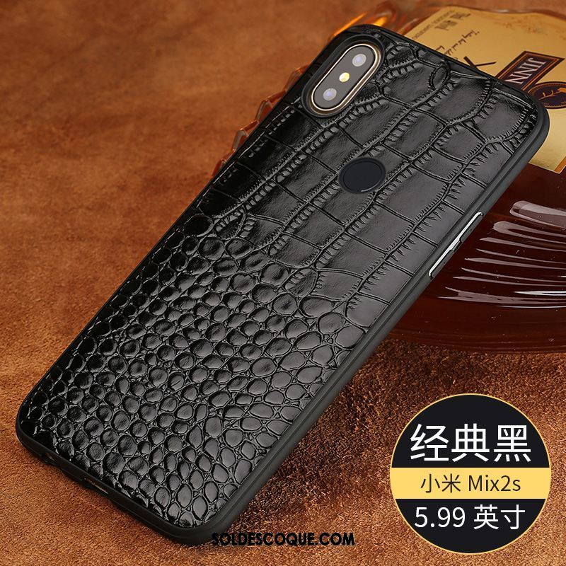 Coque Xiaomi Mi Mix 2s Couvercle Arrière Cuir Véritable Étui Créatif Étui En Cuir En Vente