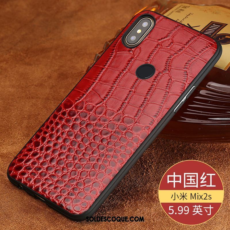 Coque Xiaomi Mi Mix 2s Couvercle Arrière Cuir Véritable Étui Créatif Étui En Cuir En Vente