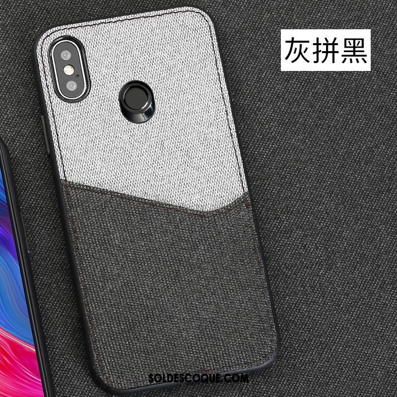 Coque Xiaomi Mi Mix 2s Incassable Modèle Fleurie Protection Tissu Noir Pas Cher