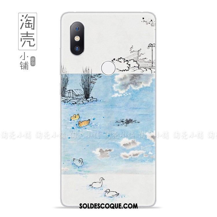 Coque Xiaomi Mi Mix 2s Peinture À L'encre Paysage Téléphone Portable Protection Simple Soldes