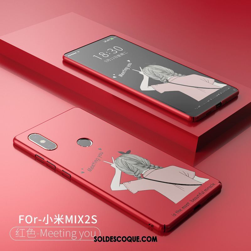 Coque Xiaomi Mi Mix 2s Personnalité Légère Petit Rouge Protection Pas Cher